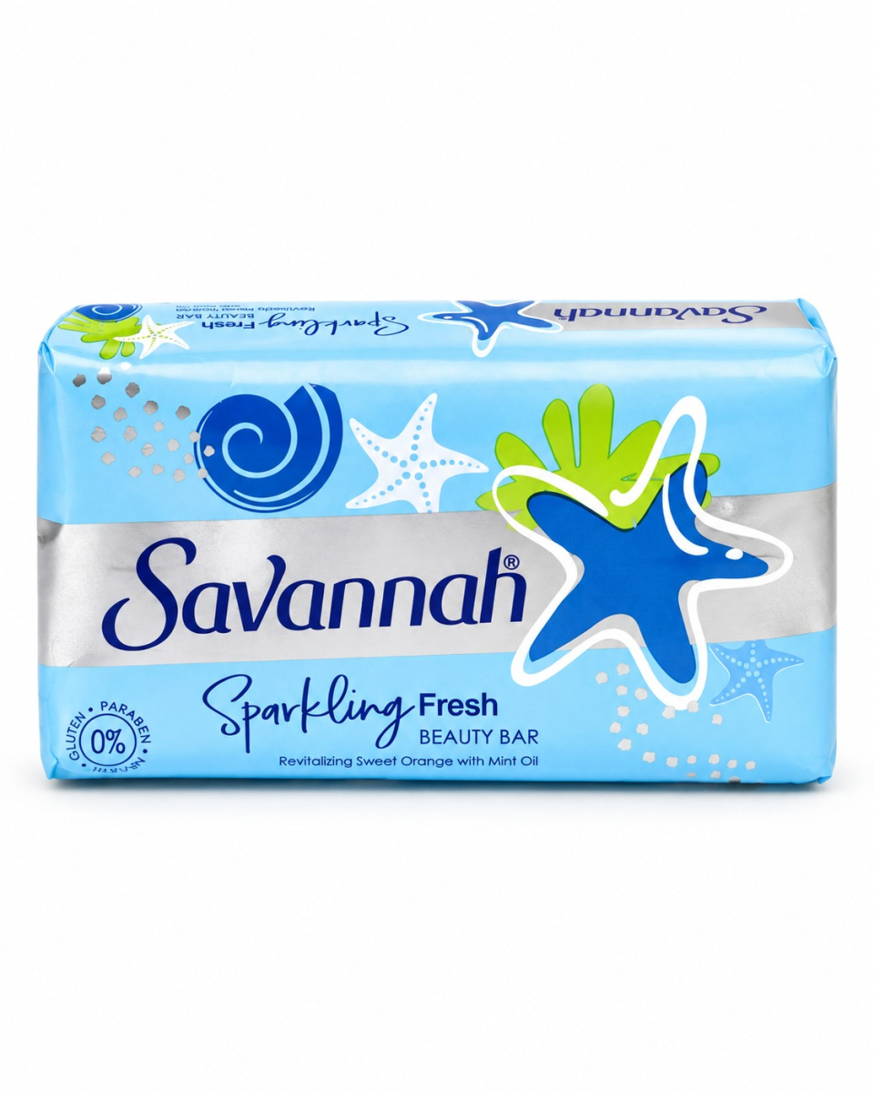 Мыло Savannah Sparkling fresh, голубое 100 гр