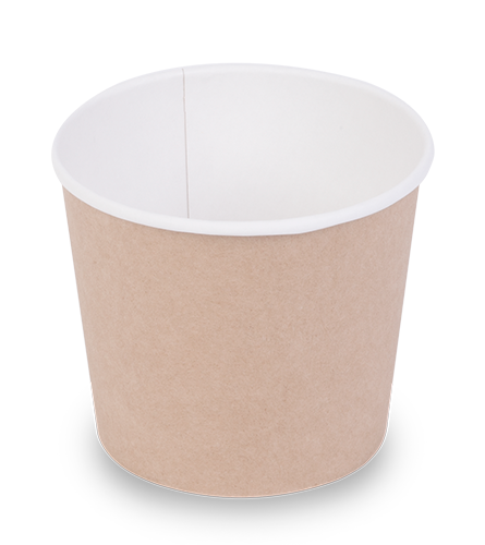 Контейнер суповой OSQ Round Bowl Крафт 400 мл, крышка 40221