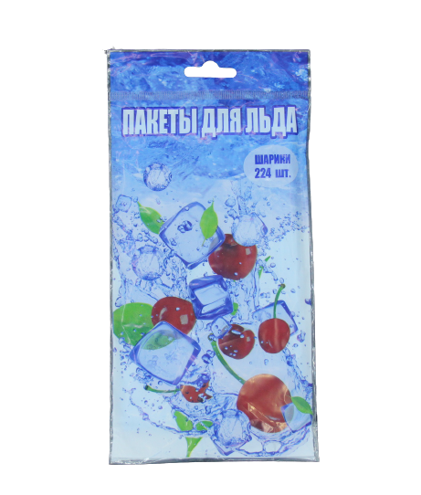 Пакет для льда (224 куб) с завязками Вишня 200 пач/кор