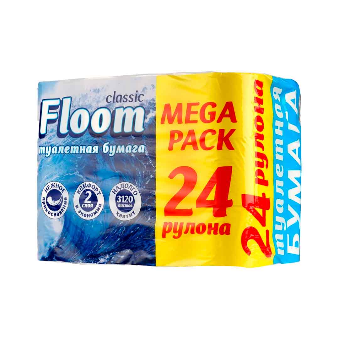 Туалетная бумага Floom 2сл 24рул в упак