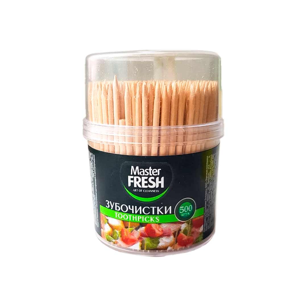 Зубочистки Master FRESH пластиковая банка 500шт 