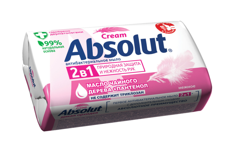 *Мыло антибактериальное Absolut "Нежное", 90 гр
