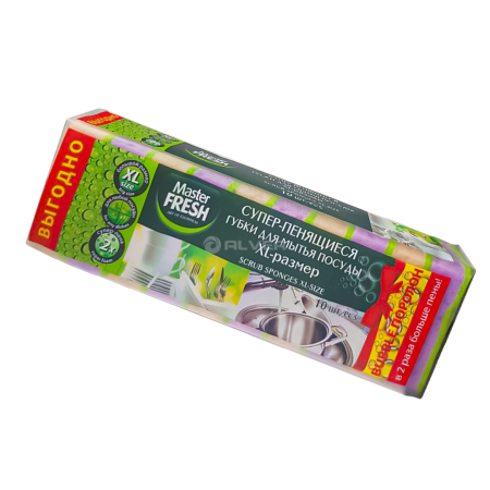 *Губка для мытья посуды Master FRESH XL 10шт