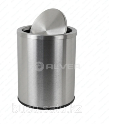 Ведро для мусора с крышкой, хром 8 л
