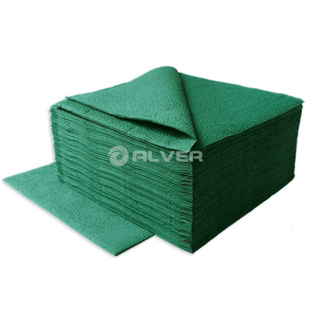Салфетки бумажные 24*24 см, 1-сл.400 шт. Зеленые