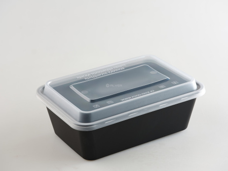 Контейнер 750мл Черный матовый 170*120 Премиум, с крышкой