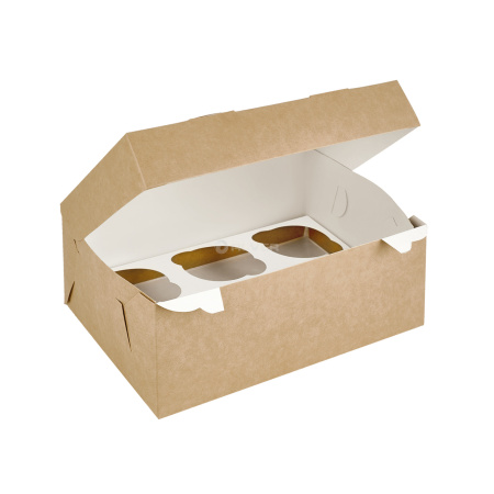 Упаковка для маффинов ECO MUF 6, 6 отделений, 250*170*100 мм