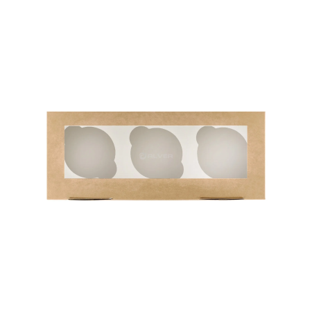 Упаковка для маффинов ECO MUF 3, 3 отделения, 250*100*100 мм