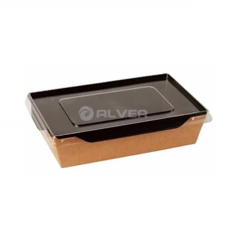 *Салатник GEOBOX-800 "Black series" с прозрачной крышкой