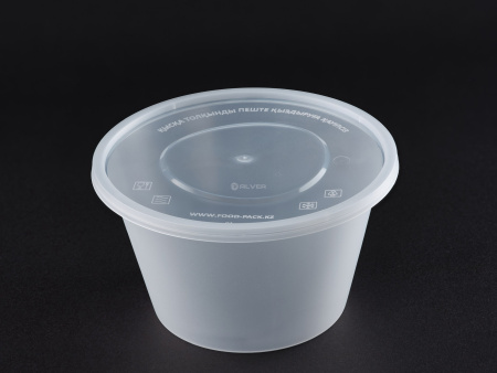 Контейнер суповой 900мл Прозрачный матовый Премиум, с крышкой