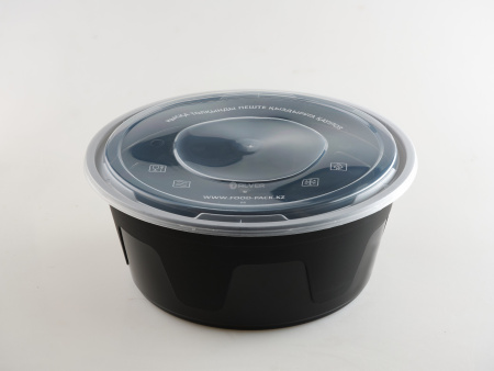 Контейнер круглый 3300мл Черный Премиум, с крышкой