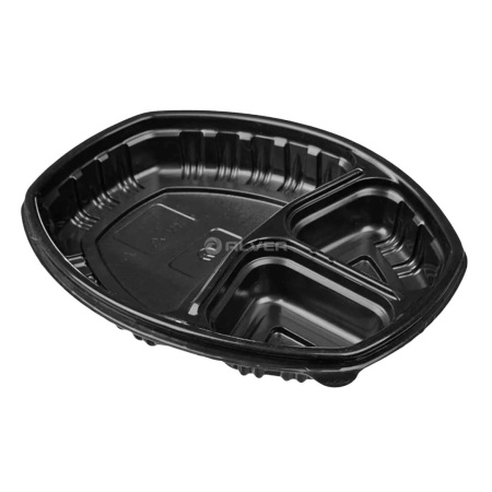 Дно к ланч-боксу СпК-257, 3х секционный, черный, 257*202*37