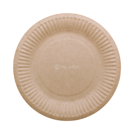 Тарелка бумажная, ECO Plate, Крафт d-180