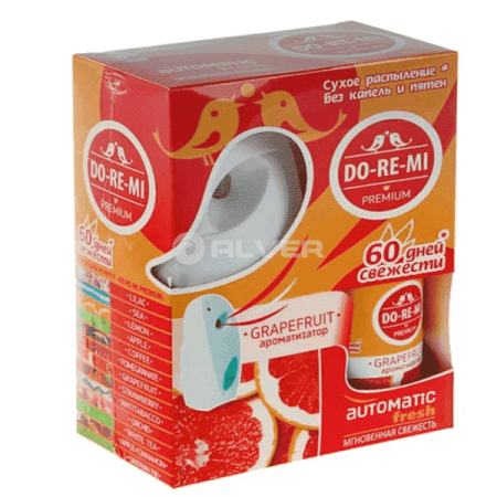 ДИСПЕНСЕР комплект Освежитель воздуха До-ре-ми  Премиум ГРЕЙПФРУТ ФРЕШ автом. с батарейкой