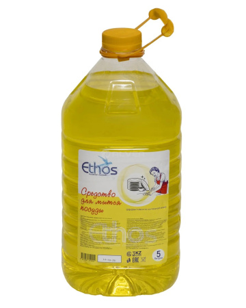 Средство для мытья посуды 5л Ethos Лимон, ПЭТ