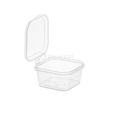 Соусница квадратная 50мл с крышкой 1538П