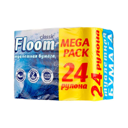 Туалетная бумага Floom 2сл 24рул в упак