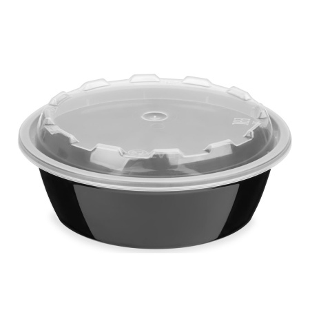 Контейнер круглый с крышкой, черный 530мл 1264Ч
