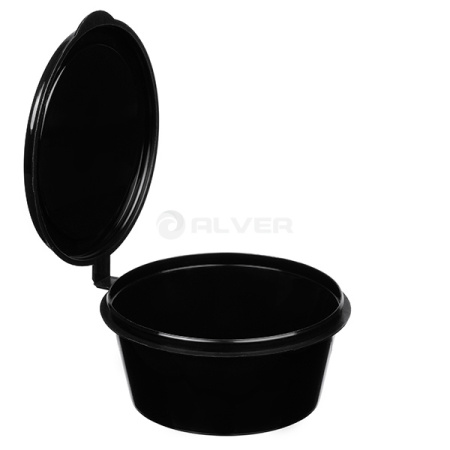 Соусница 80 мл с крышкой ЧЕРНАЯ 1256