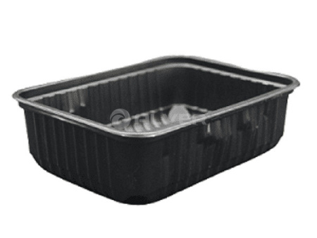 Контейнер 750мл ЧЕРНЫЙ ПП 186*132 Фопос, крышка 44123