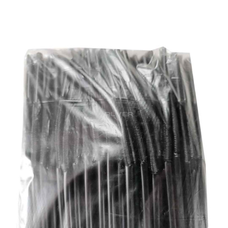 *Трубочки пластиковые, d-6 мм, Черные, с длинным гофороизгибом, 100 шт/уп