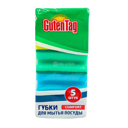 Губка для посуды Guten Tag Comfort с профилем 5шт
