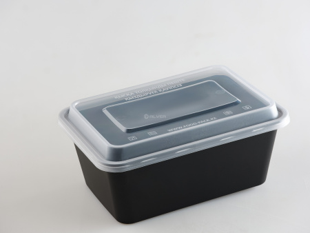 Контейнер 950мл Черный матовый 170*120 Премиум, с крышкой