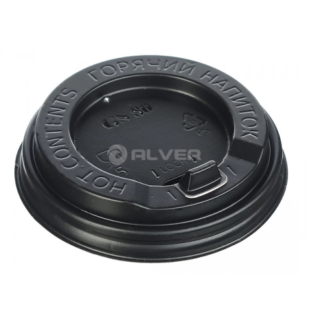 Крышка пластиковая черная D80 мм c клапаном 