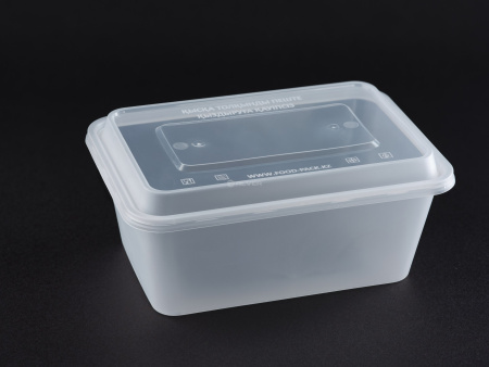 Контейнер 950мл Прозрачный матовый 170*120 Премиум, с крышкой