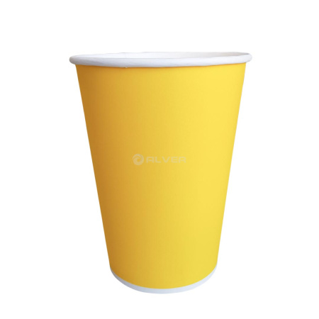Стакан бумажный для горячих напитков Желтый 350мл