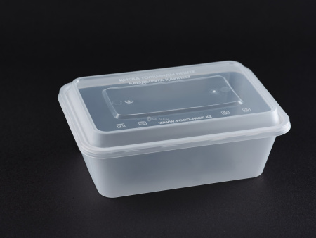Контейнер 750мл Прозрачный матовый 170*120 Премиум, с крышкой
