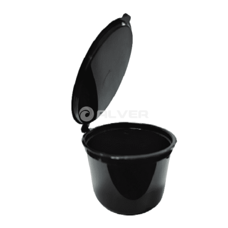 Соусница 50мл с крышкой мини ЧЕРНАЯ