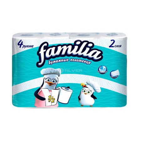 *Полотенце бумажное Familia 2 слоя 4 рул