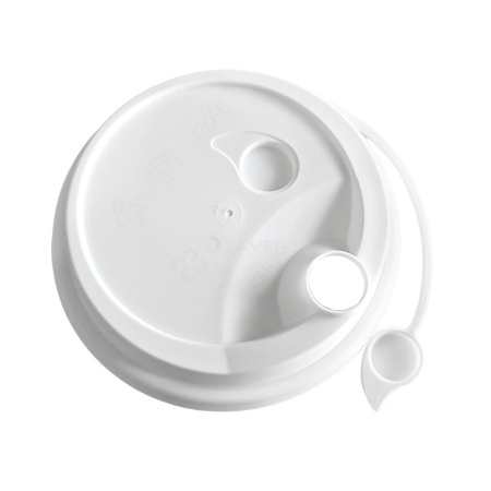 Крышка с питейником 90мм МАТОВАЯ Белая 