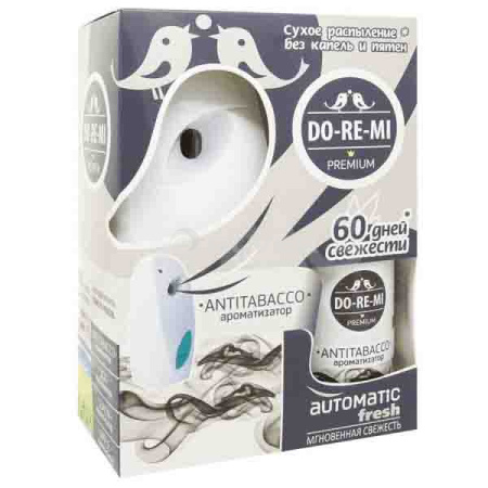 ДИСПЕНСЕР комплект Освежитель воздуха До-ре-ми  Премиум Анти-Табак автом. с батарейкой