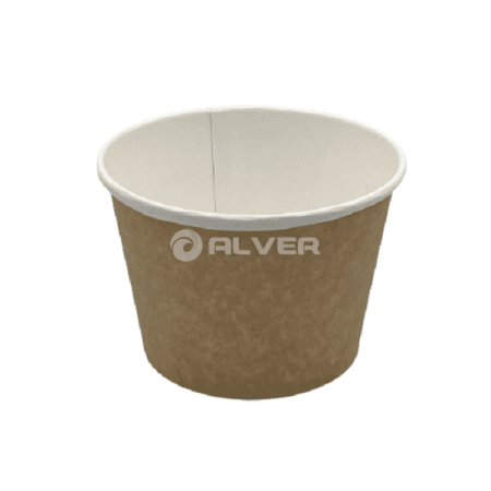 Контейнер суповой, крафт, без крышки 900 мл, крышка 40057