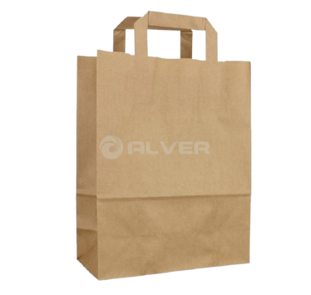 Крафт-пакет бурый с пл. руч. 240*140*280